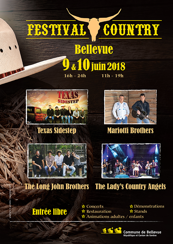 Festival Country du 9 et 10 juin Bellevue CH (Entrée libre) Country